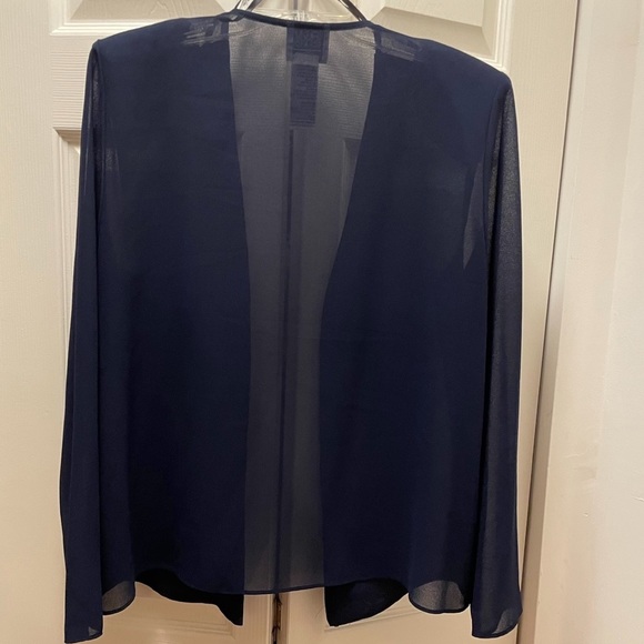 R&M Richards 2 piece After 5-Formal Blue Dress & Jacket Adorned W/Sequins Sz 10 - Picture 5 of 12